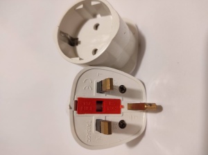 Adaptor Priza UK, 13 A, 230 V, Alb Rulote Anglia UK