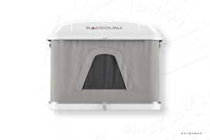 Cort de acoperis AUTOHOME 1.0 cu carcasa rigida Maggiolina Airlander Plus - tesatura gri - coaja alba - mare - Img 3