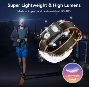 LANTERNA DE CAP FRONTALA CU LED REINCARCABILA, 550 LUMENI, MODEL SKYWOODS OHL550 - Img 9