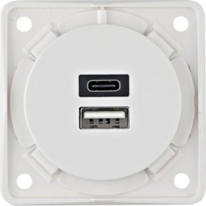 Priza de incarcare USB-A -C - alb polar