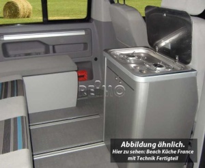 Bloc bucatarie pentru VW T6 5 California Beach cu tehnologie , finisat