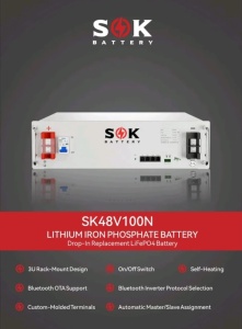 ACUMULATOR LIFEPO4 SOK SK48V100N, 51.2V/100AH, BMS100A, BLUETOOTH + AUTO-INCALZIRE, 5.12KWH - Img 2