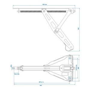 Picior de calare (stabilizator) universal 600kg buc, deschidere 54,5 cm - Img 6