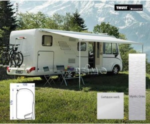 Copertina Omnistor 8000 cu motor alb, tesatura 4,5 m Mystic Grey