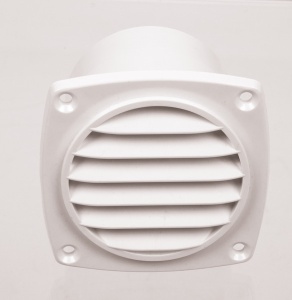 Grila de ventilatie cu ax alb, exterior: 94x94mm