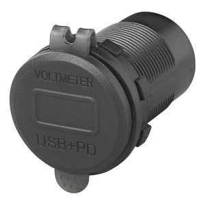 Priza USB tripla cu 2x tip A si 1x tip C + voltmetru - Img 2