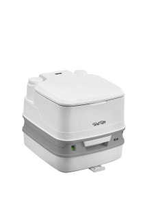 Toaletă portabilă de camping Porta Potti 335 - cu kit de fixare - albă Toaletă de camping de 10 litri cu pompă cu piston