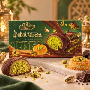 QLove Mochi Dubai Style – aromă de fistic și kunafa 45g