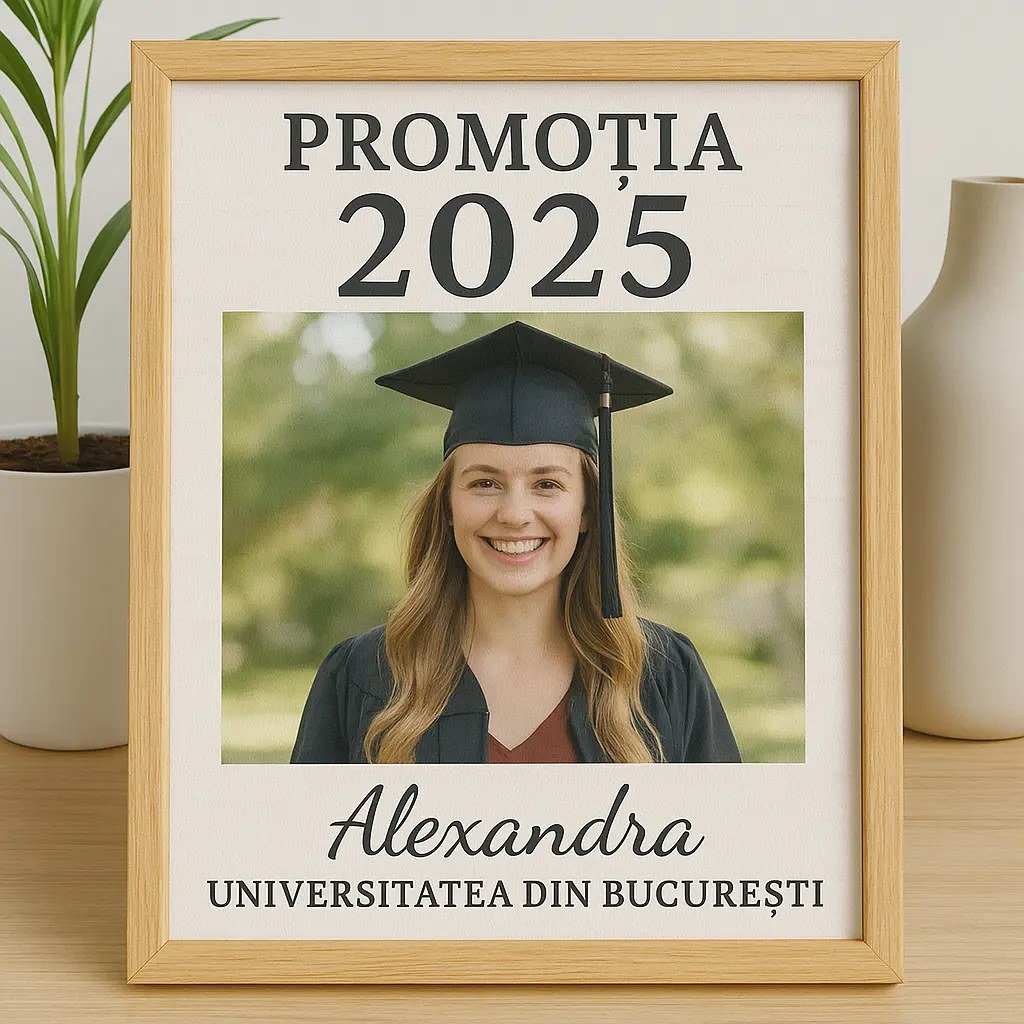 Tablouri Personalizate pentru Absolvire – Cadouri cu Poză și Mesaj pentru Liceu sau Facultate