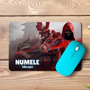 Mouse pad Assassins Creed Shadows personalizat cu numele – pad mouse anime 19x27 cm, 3mm, imprimare UV
