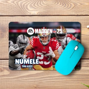 Mouse pad Christian McCaffrey personalizat cu numele – pad mouse anime 19x27 cm, 3mm, imprimare UV