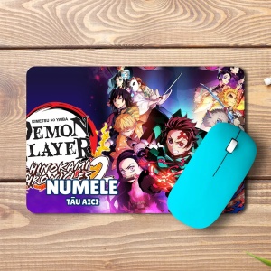 Mouse pad Demon Slayer Kimetsu no Yaiba personalizat cu numele – pad mouse anime 19x27 cm, 3mm, imprimare UV
