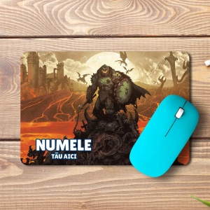 Mouse pad Iron Tank personalizat cu numele - pad mouse anime 19x27 cm, 3mm, imprimare UV