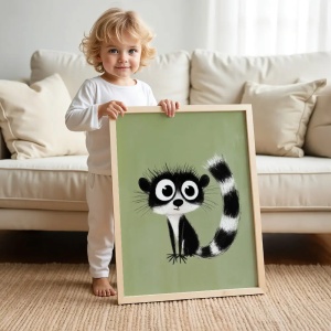 Tablou cu Ilustratii grafice - model Lemur 01