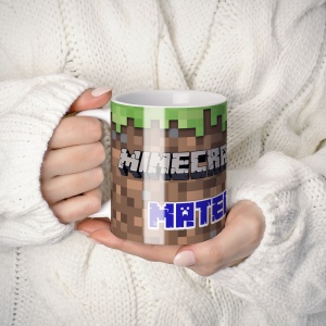 Cană personalizată Minecraft cu nume sau mesaj – cadou pentru gameri model 001