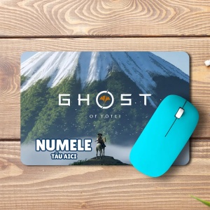 Mouse pad Mount Yotei personalizat cu numele - pad mouse anime 19x27 cm, 3mm, imprimare UV