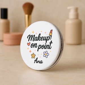 Oglindă personalizată cu nume „Make Up” – cadou pentru machiaj elegant
