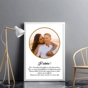 Tablou Personalizat cu Mesaj – Model Cerc, Cadou Elegant cu Poză sau Text pentru Ocazii Speciale