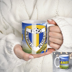 Cană personalizată FC Petrolul Ploiești cu nume sau mesaj – cadou pentru suporteri