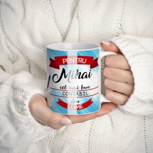 Cană personalizată pentru contabil cu nume, funcție sau mesaj – cadou original pentru birou