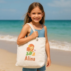 Geantă de plajă Sirenă – geantă mare pentru plajă și vacanță, model magic pentru fete