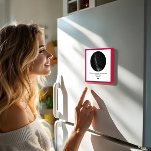 Magnet de frigider personalizat cu harta stelelor și melodie MP3 – cadou audio unic