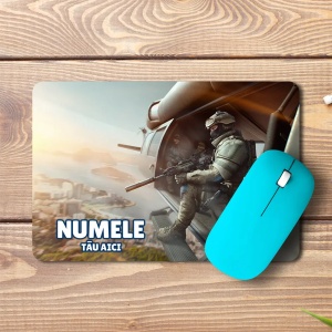 Mouse pad Warface Clutch Piranha League Wallpaper personalizat cu numele - pad mouse anime 19x27 cm, 3mm, imprimare UV