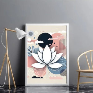 Tablou abstract floral modern pentru living