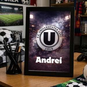Tablou personalizat Universitatea Cluj cu nume – cadou pentru fanii „U” Cluj