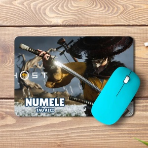 Mouse pad Atsu Ghost of Yotei personalizat cu numele – pad mouse anime 19x27 cm, 3mm, imprimare UV