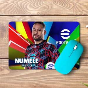 Mouse pad Neymar Jr personalizat cu numele - pad mouse anime 19x27 cm, 3mm, imprimare UV