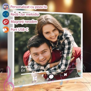 Magnet de frigider personalizat cu melodie MP3 și poză – cadou audio care redă amintiri
