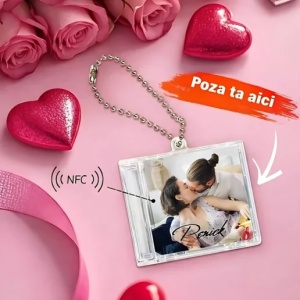 Mini album foto personalizat cu tag NFC – cadou cu amintiri și link video - Img 1