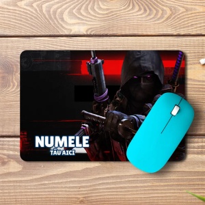 Mouse pad Call of Duty Warzone x Black Ops 6 personalizat cu numele – pad mouse anime 19x27 cm, 3mm, imprimare UV