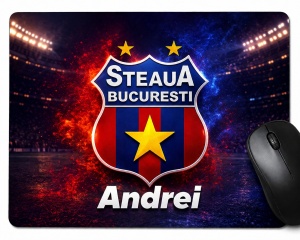 Mouse pad personalizat Steaua București (FCSB) cu nume – cadou fan fotbal, design stadion premium