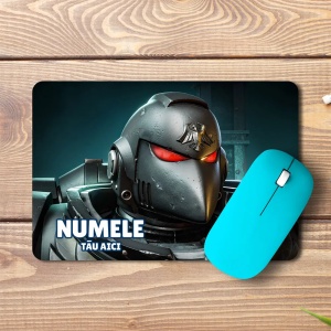Mouse pad Space Marine 2 Raven Guard personalizat cu numele - pad mouse anime 19x27 cm, 3mm, imprimare UV