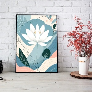 Tablou abstract floral pentru design interior modern