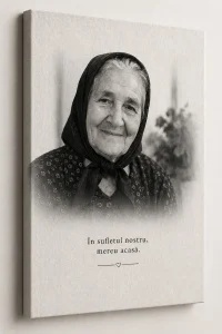 Tablou Canvas In Memoriam Personalizat – Poză și Mesaj pentru Persoană Dragă