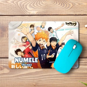 Mouse pad Haikyu Fly High personalizat cu numele - pad mouse anime 19x27 cm, 3mm, imprimare UV