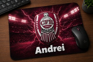 Mouse Pad Personalizat CFR Cluj cu Nume – Design Stadion Fotbal