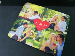 Mouse pad personalizat cu 4 fotografii si inimioara – pad mouse anime 19x27 cm, 3mm, imprimare UV