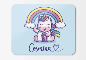 Mouse pad personalizat Cute Unicorn – pad mouse anime 19x27 cm, 3mm, imprimare UV