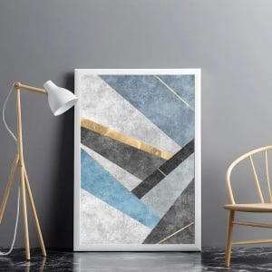 Tablou abstract floral geometric colorat pentru camera zi elegant