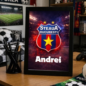 Tablou personalizat Steaua București cu nume – cadou pentru fanii fotbalului