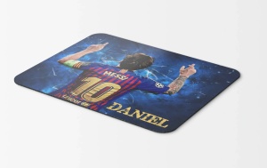 Mouse pad personalizat MESSI cu nume pad mouse anime 19x27 cm, 3mm, imprimare UV