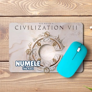 Mouse pad Sid Meier’s Civilization VII personalizat cu numele - pad mouse anime 19x27 cm, 3mm, imprimare UV