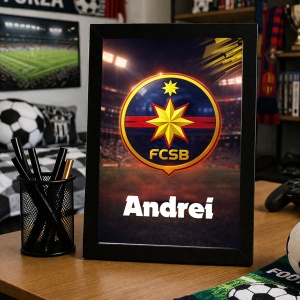 Tablou personalizat FCSB cu nume – cadou pentru suporteri