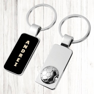 Breloc Personalizat Metalic Fotbal cu Nume sau Poză – Cadou pentru Fani Fotbal, Accesoriu Elegant și Rezistent
