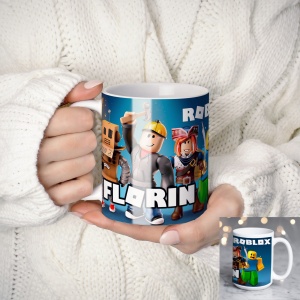 Cană personalizată Roblox cu nume sau mesaj – cadou pentru copii și gameri
