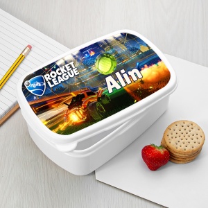Caserolă Mic Dejun Personalizată cu Rocket League și Nume – Cutie Prânz Copii Gamer, Ideală pentru Școală